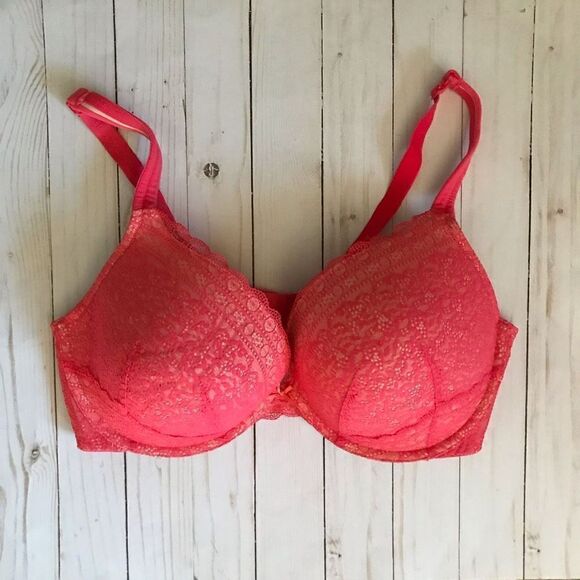 Cacique 42DD underwire Coral Lace push up full coverage bow sexy comfort - Picture 1 of 4